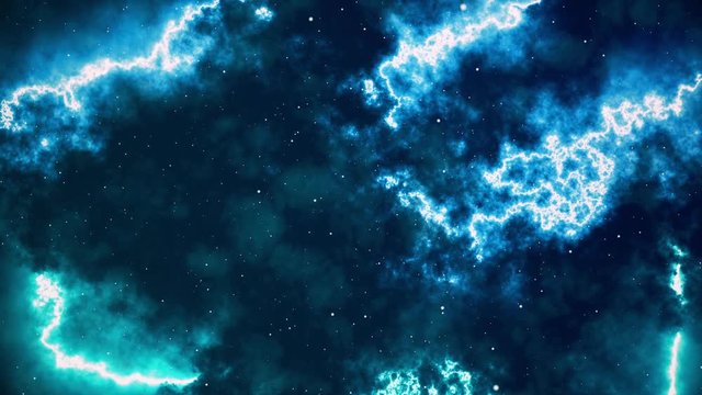 Blue Cinematic Space With Nebula 4K