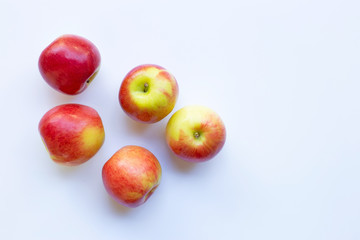 Apples isolated on white background. Top view