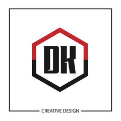 Fototapeta premium Pierwsza litera DK Logo szablon projektu ilustracji wektorowych