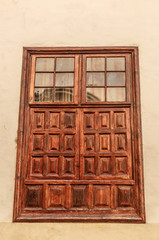 Stately wooden window perfectly maintained