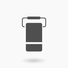 Bathroom Hand Towel Vector Icon Illustration silhouette.