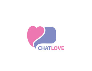 Chat love design logo