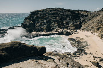 Blow Hole Plus Creeck in Oahu landscape