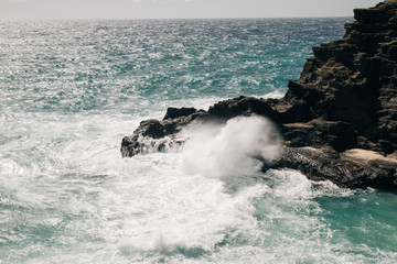 Blow Hole Plus Creeck in Oahu landscape