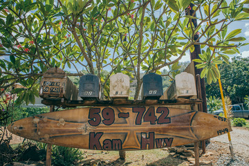 OAHU, UNITED STATES OF AMERICA - OCTOBER 4th: Surfer mailbox on OCTOBER, 2017 in HAWAII, UNITED...