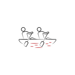 team spirit 2 colored hand drawn icon. Team colored element illustration. Outline symbol design from team work  set