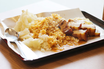 rice with pork leg