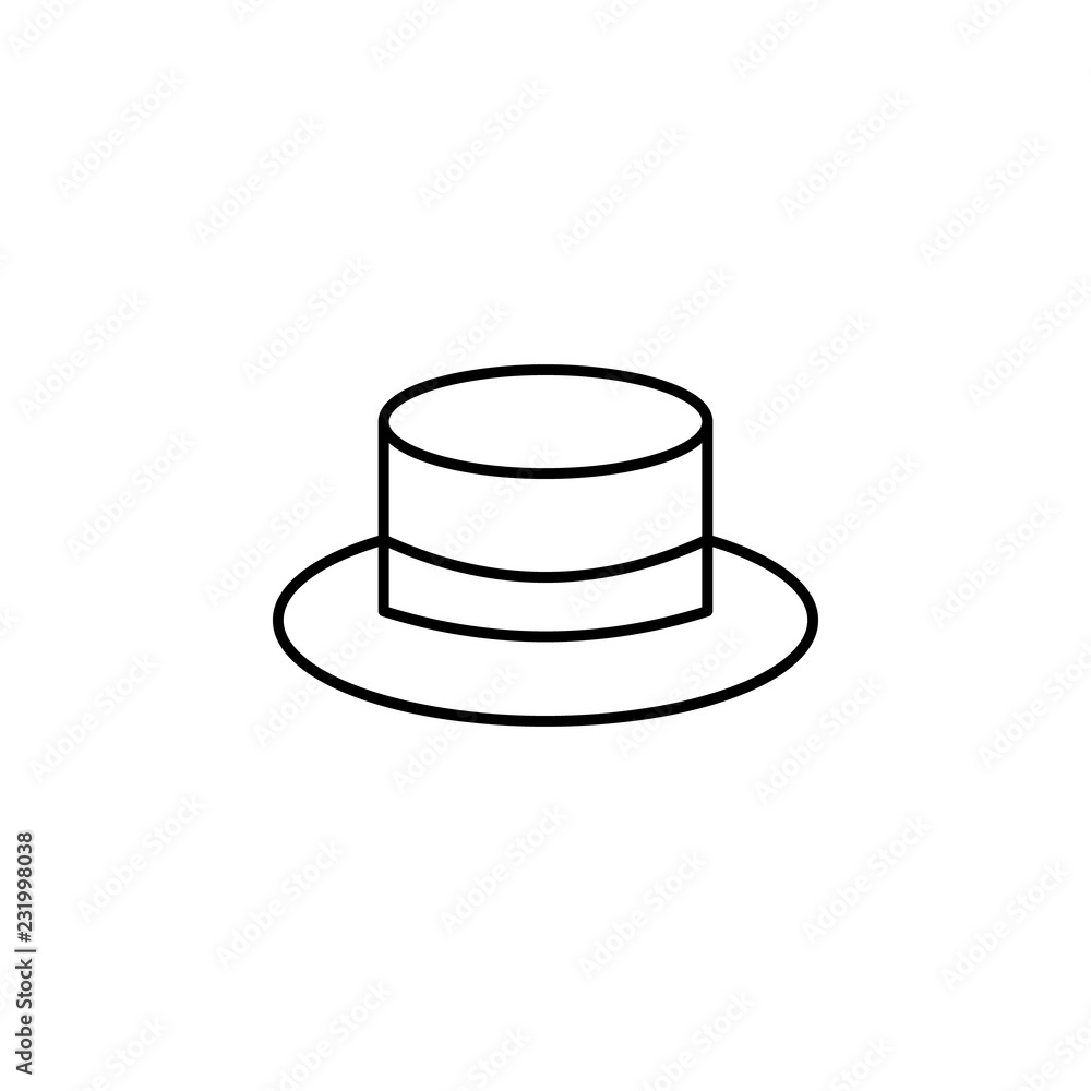 Poster porkpie icon. element of hat icon for mobile concept and web apps. thin line porkpie icon can be use