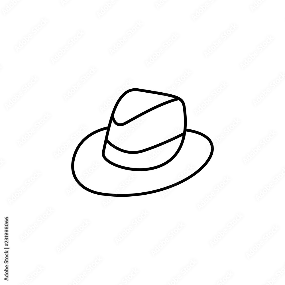 Poster trilby hat icon. element of hat icon for mobile concept and web apps. thin line trilby hat icon can 