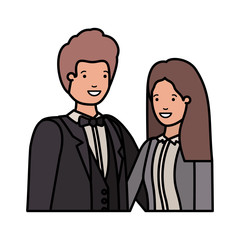 Obraz premium young couple of business avatar character