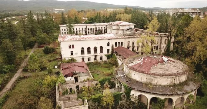 The abandoned and derelict Imereti sanatorium in a small village on the east part of Georgia.