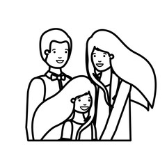 parents couple with daugether avatar character