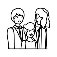 parents couple with son avatar character