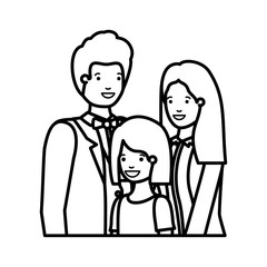 parents couple with daugether avatar character