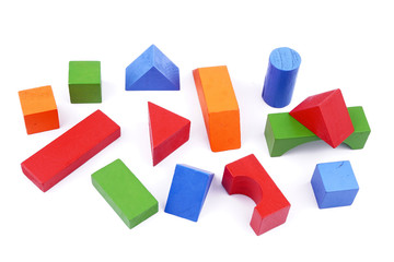 Fototapeta na wymiar Colorful wood blocks with various shape.