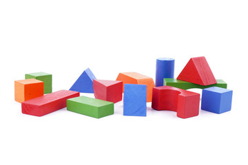 Colorful wood blocks with various shape.