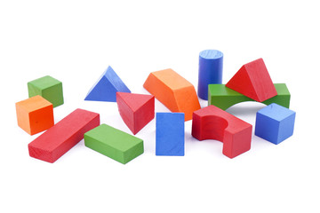 Fototapeta na wymiar Colorful wood blocks with various shape.