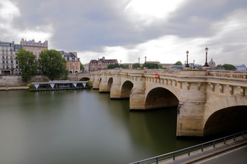 Naklejka premium Paris, France - May 25, 2018: Pont Neuf in central Paris. The Pont Neuf is the oldest standing bridge across the river Seine in Paris