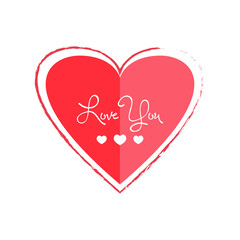 Isolated textured heart shape. Valentine day. Vector illustration design