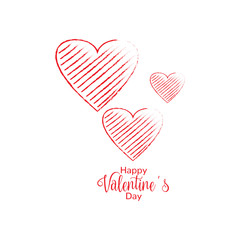 Group of heart shapes. Valentine day. Vector illustration design