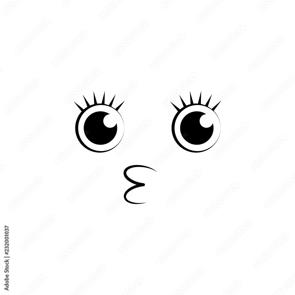 Poster send a kiss icon. element of anime face icon for mobile concept and web apps. anime send a kiss icon
