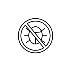 antivirus bug symbol line black icon on white background