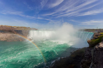 View at Niagara Falls from Canadian side at summer time