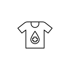 blood donation, shirt icon. Element of blood donation icon. Thin line icon for website design and development, app development