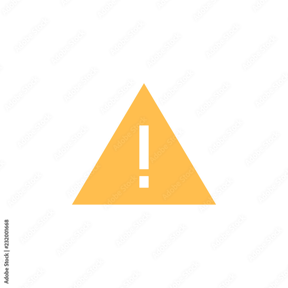 Poster alert, triangle icon. element of material arrow symbol icon for mobile concept and web apps. color a