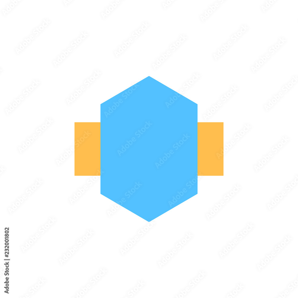 Poster hexagon, label, badge icon. element of material arrow symbol icon for mobile concept and web apps. c