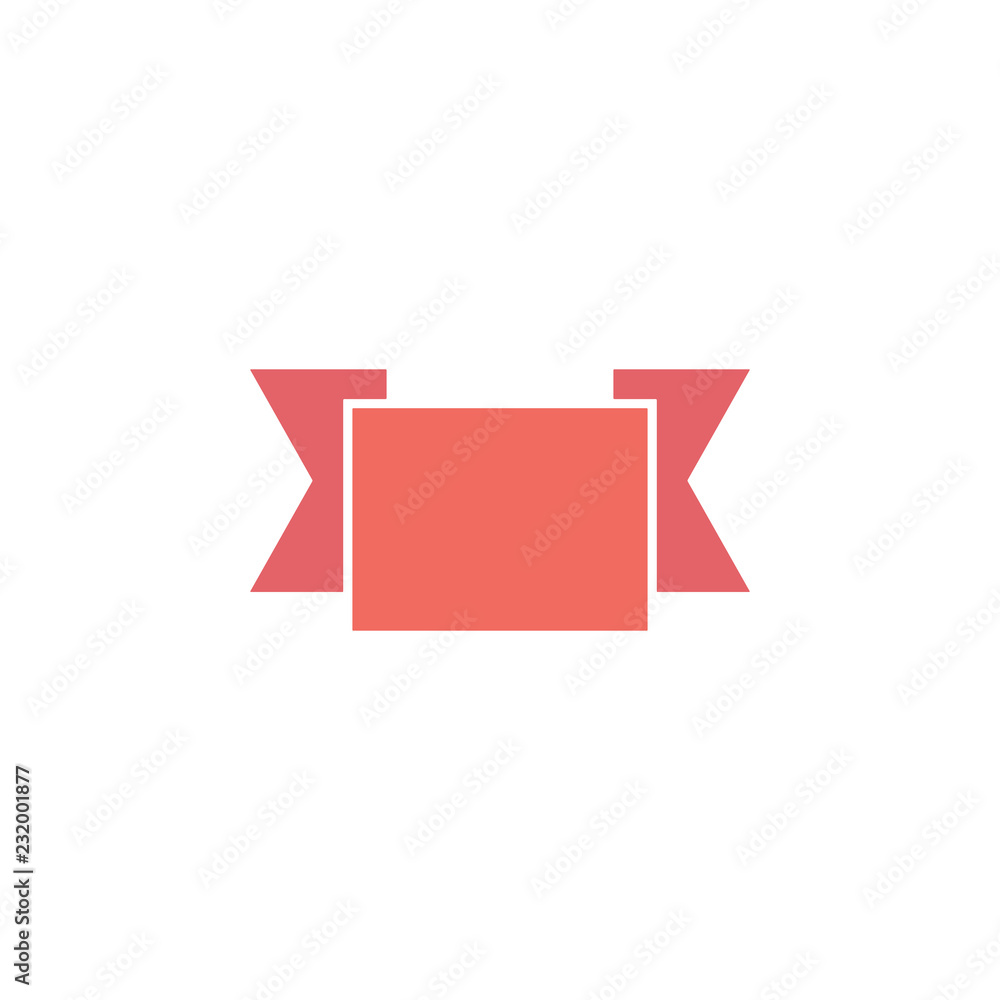 Poster ribbon, title icon. element of material arrow symbol icon for mobile concept and web apps. color rib