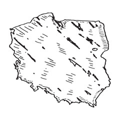 Sketch of a map of Poland. Vector illustration design