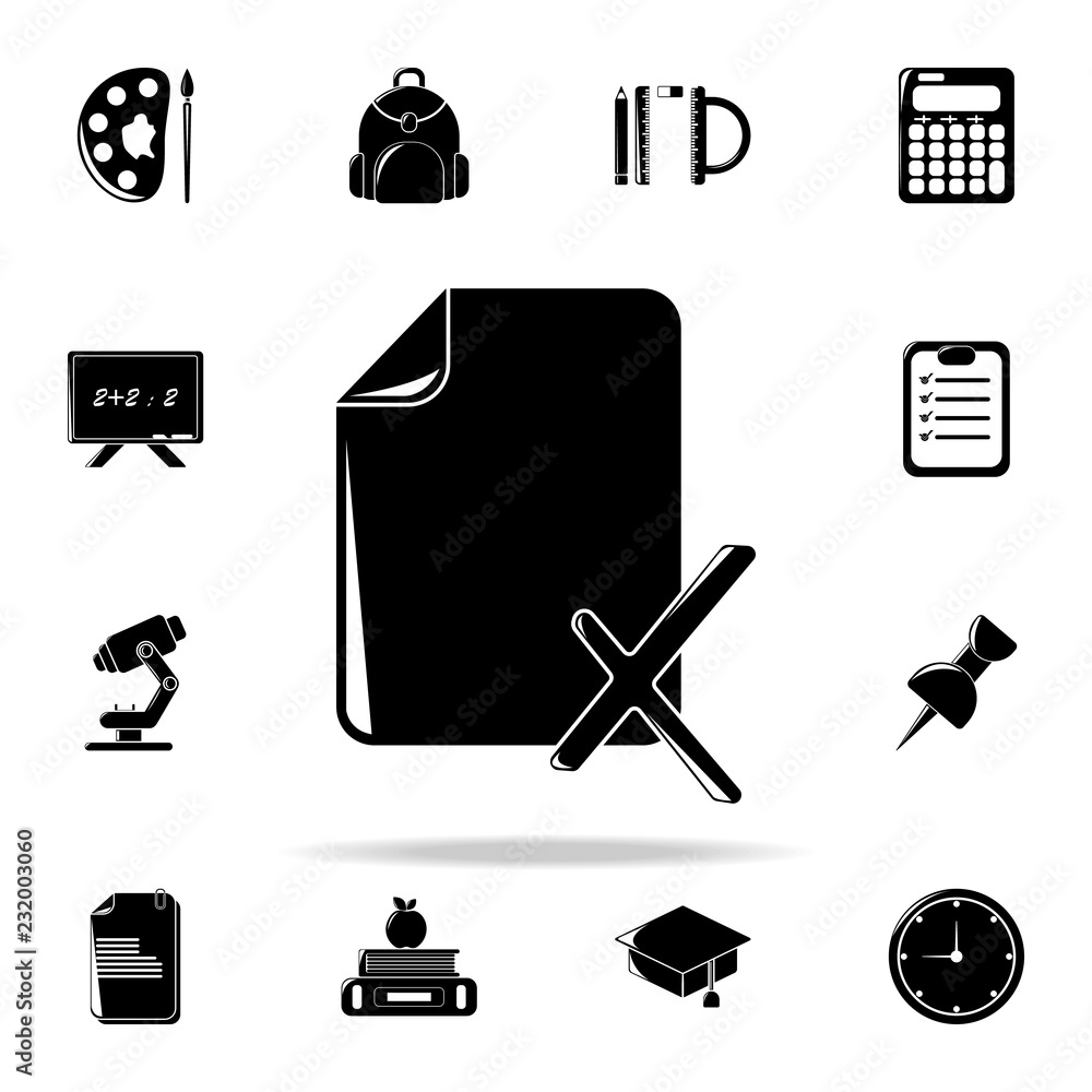 Poster leaf with a cross icon. education icons universal set for web and mobile