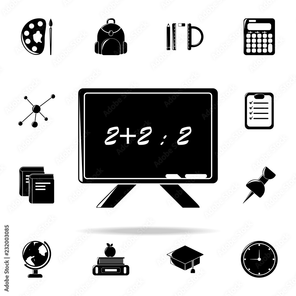 Poster board with equation icon. education icons universal set for web and mobile