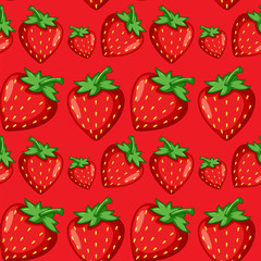 Red strawberry seamless pattern