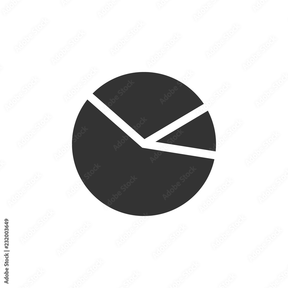 Poster pie chart isolated simple icon