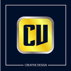 Initial Letter CV Logo Template Design Vector Illustration