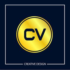 Initial Letter CV Logo Template Design Vector Illustration