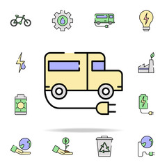 Eco School Bus icon. sustainable energy icons universal set for web and mobile
