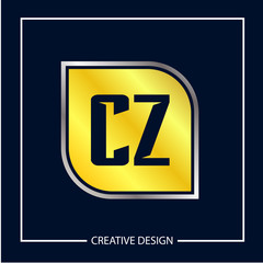 Fototapeta premium Initial Letter CZ Logo Template Design Vector Illustration