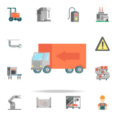 colored truck production icon. Production icons universal set for web and mobile