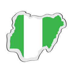 Map of Africa with its flag. Vector illustration design