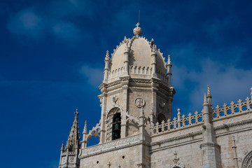 Fototapeta na wymiar Jeronimos Monastery or Hieronymites Monastery (Mosteiro dos Jeronimos) Portuguese Late Gothic Manueline style of architecture. Belem, Lisbon. Portugal