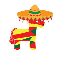Isolated pinata with a hat icon. Vector illustration design
