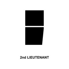 French 2nd lieutenant military ranks and insignia glyph icon