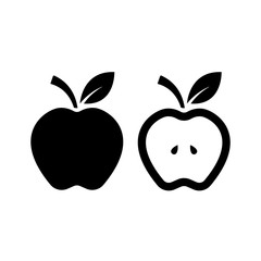 apple fruit icon silhouette vector