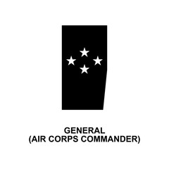 French general air corps commander military ranks and insignia glyph icon