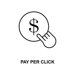 pay per click line icon