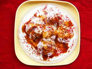 Dahi bhalle famous Indian street food