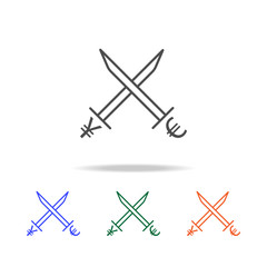 sword euro and yen icon. Elements of trade war in multi colored icons. Premium quality graphic design icon. Simple icon for websites, web design, mobile app, info graphics
